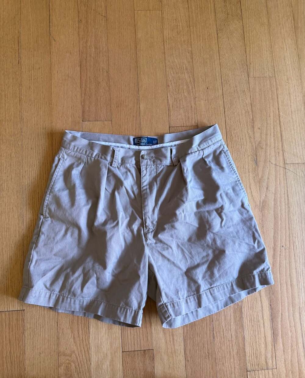 Polo Ralph Lauren Men's Andrew Short Pleated Chino Shorts Khaki Size 33
